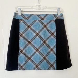 Ibex Blue Plaid Wool Skirt Made in USA size 4